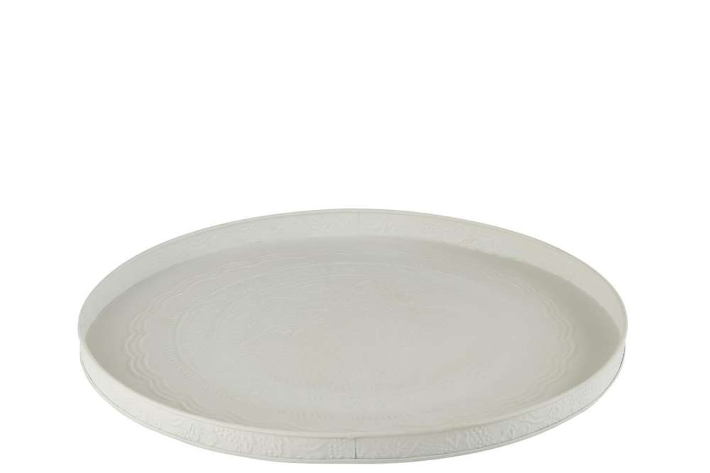 TRAY ROUND CLASSIC IRON WHITE M