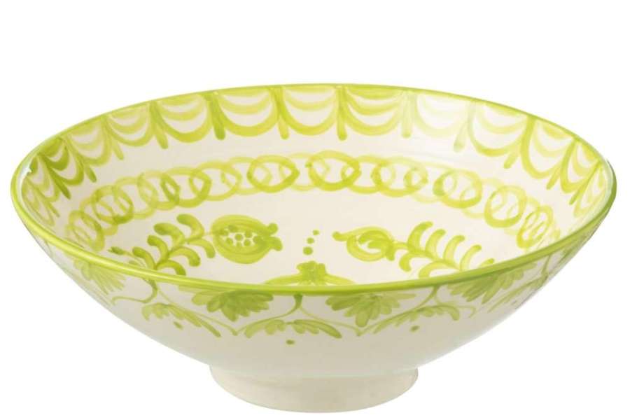 LEBRILLO BOWL GRANADA CERAMIC WHITE/GREEN