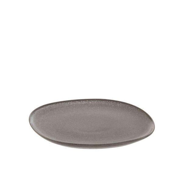 PLATE LOUISE CERAMIC BROWN MEDIUM