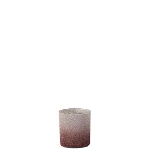 TEALIGHT HOLDER PEARLS GLASS RED/CHAMPAGNE SMALL