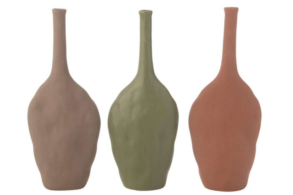 VASE LONG PORCELAIN MIX ASSORTMENT OF 3