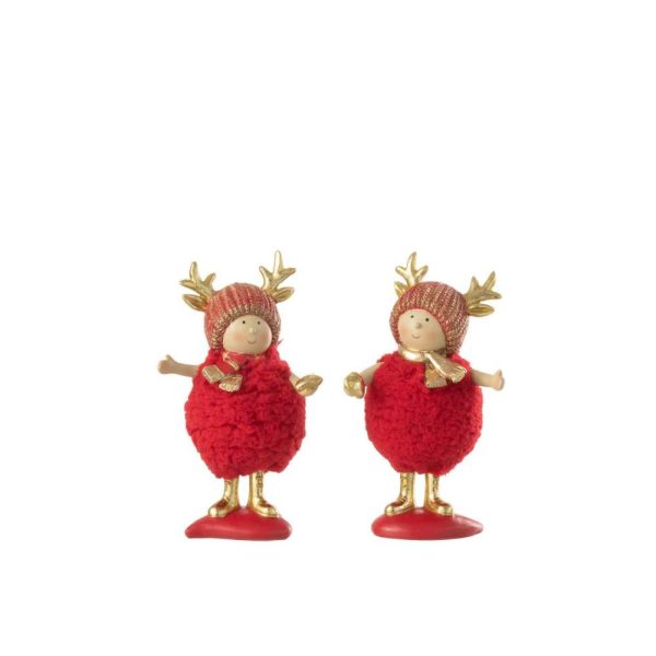 CHILDREN ANTLERS RESIN RED/GOLD MEDIUM ASSORTMENT OF 2