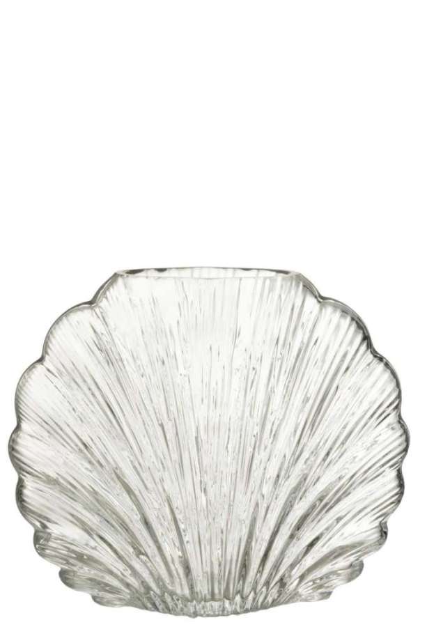 VASE SHELL GLASS TRANSPARENT LARGE