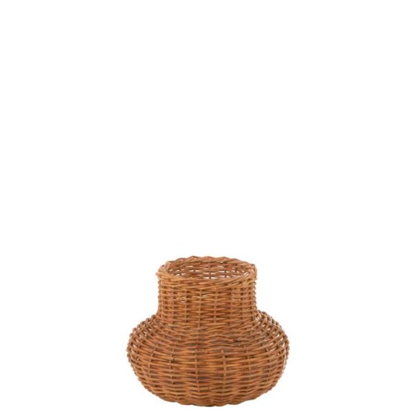 BASKET VASE SHAPED RATTAN HONEY YELLOW