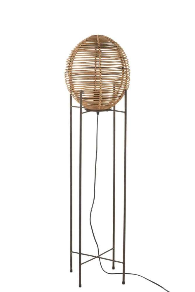 STANDING LAMP ON FRAME METAL/RATTAN NATURAL