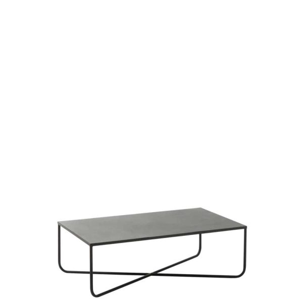 COFFEE TABLE CROSS FRAME METAL BLACK
