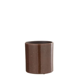FLOWER POT FLEK CERAMIC BROWN SMALL