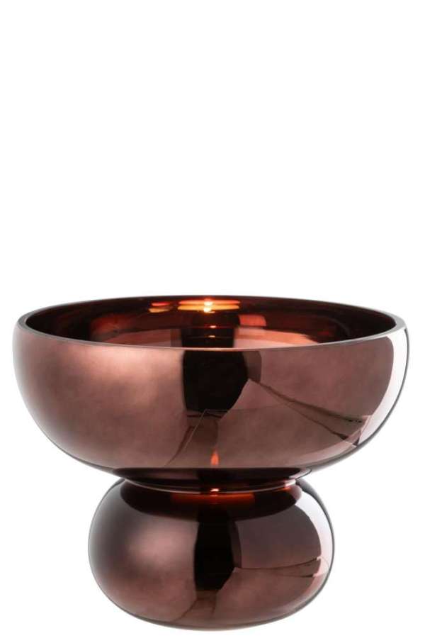 BOWL ROUNDED FOOT GLASS PLUM