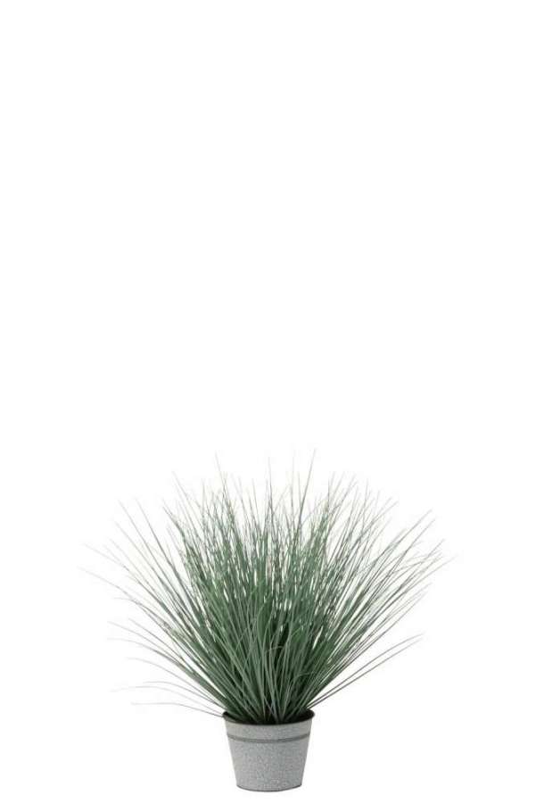 GRASSES IN POT METAL PLASTIC BLUE/GREEN MEDIUM