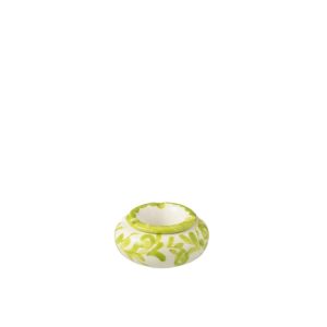 ASHTRAY GRANADA CERAMIC WHITE/GREEN SMALL
