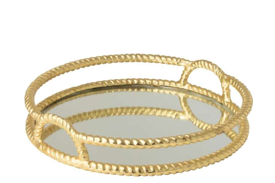 TRAY ALUMINIUM GOLD COLORED