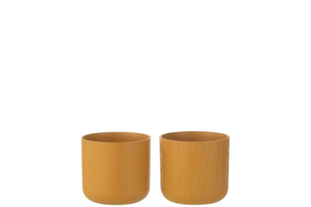 FLOWERPOT GEN CERAMIC OCHRE SMALL ASSORTMENT OF 2