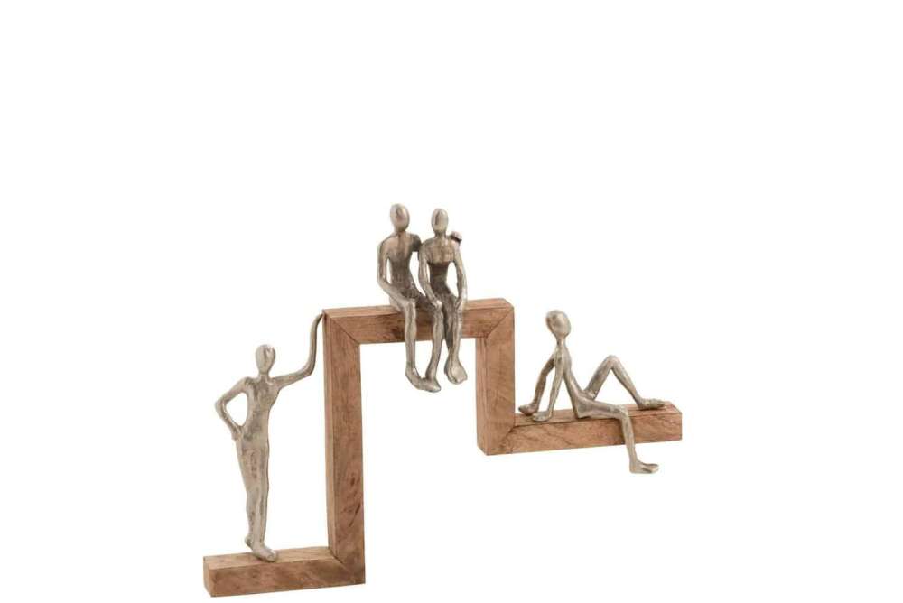 FIGURES 4 RELAX STAIRS ALUMINIUM/MANGO WOOD SILVER/NATURAL