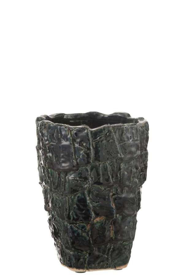 VASE AOKI CERAMIC PETROL GREEN MEDIUM