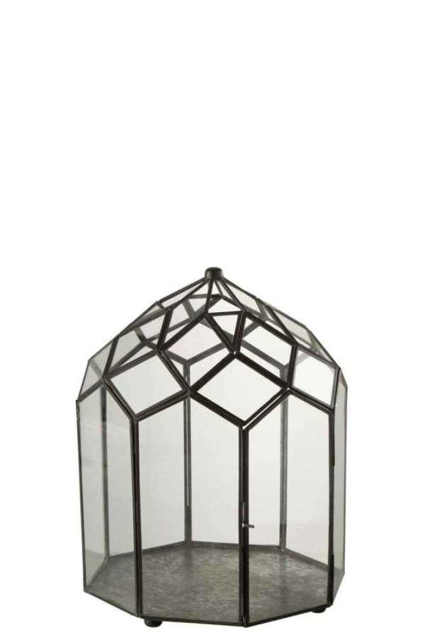 TERRARIUM GLASS/METAL BLACK MEDIUM
