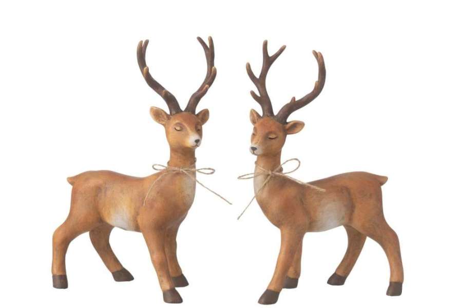 DEER JUTE KNOT PORCELAIN BROWN LARGE ASSORTMENT OF 2