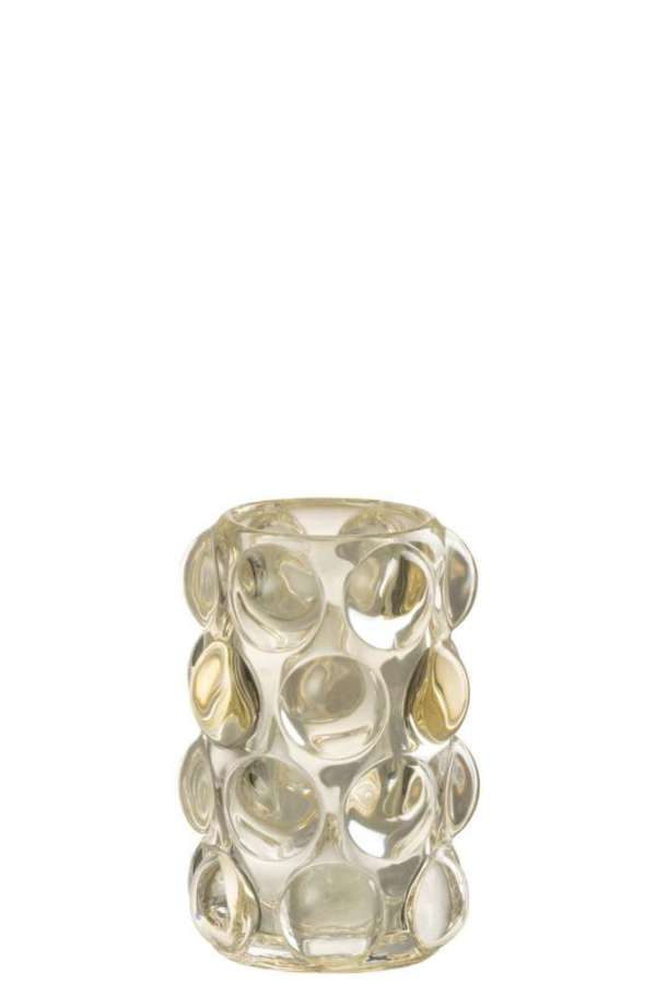 TEALIGHT HOLDER BOLLIE GLASS YELLOW