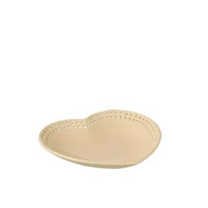 PLATE HEART SHAPE CERAMIC PEACH