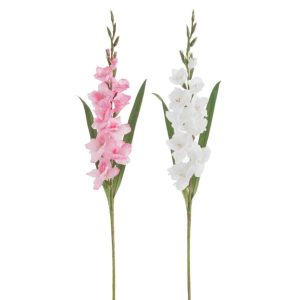 GLADIOLUS FRESH TOUCH PLASTIC WHITE/PINK ASSORTMENT OF 2
