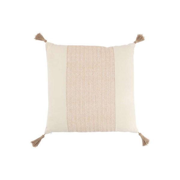 CUSHION WOVEN SQUARE POLYESTER BEIGE