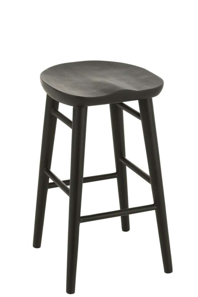 BAR CHAIR MIKA TEAK BLACK