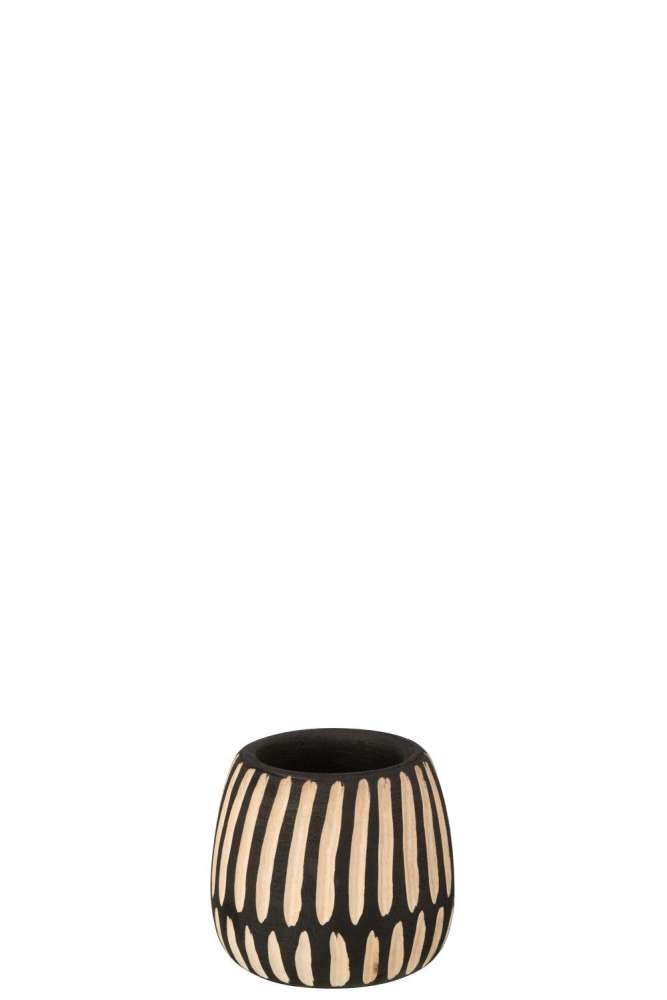 FLOWER POT PAULOWNIA BLACK/NATURAL SMALL