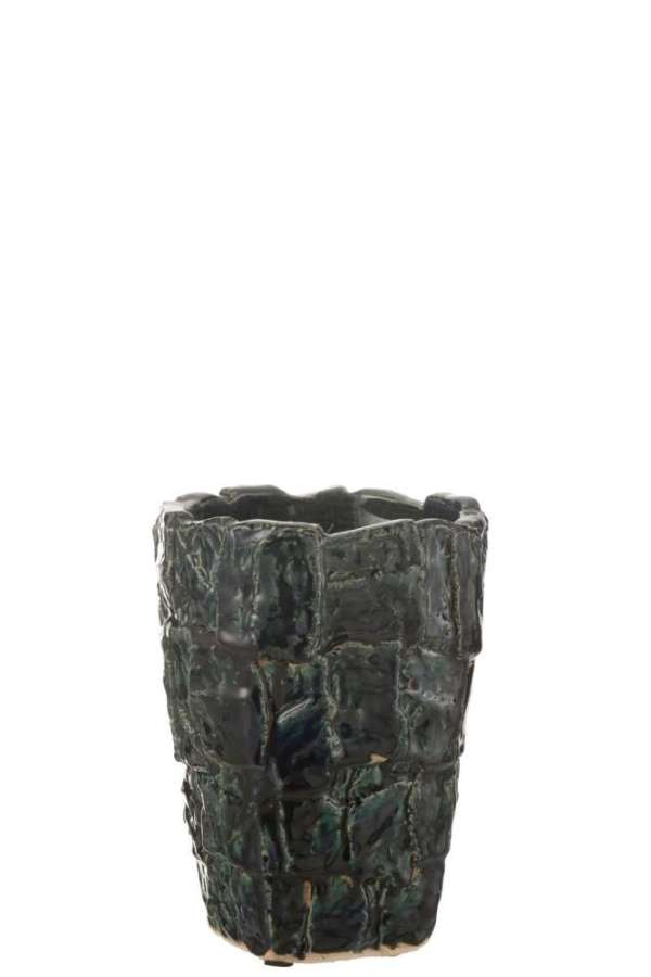 VASE AOKI CERAMIC PETROL GREEN SMALL