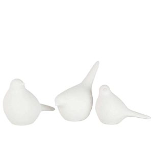 SET 3 BIRD CERAMIC WHITE