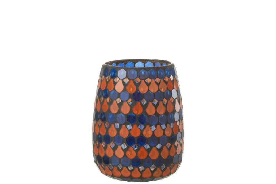 HURRICANE MOSAIC DROP GLASS ORANGE/BLUE MEDIUM