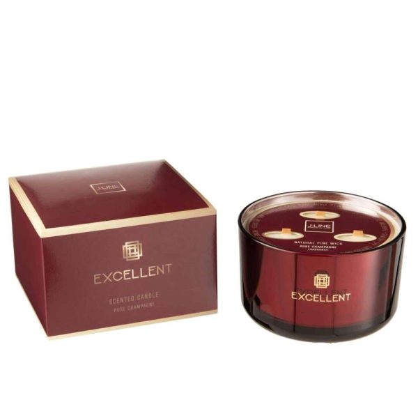 SCENTED CANDLE EXCELLENT ROSE CHAMPAGNE WINE RED LARGE-40U