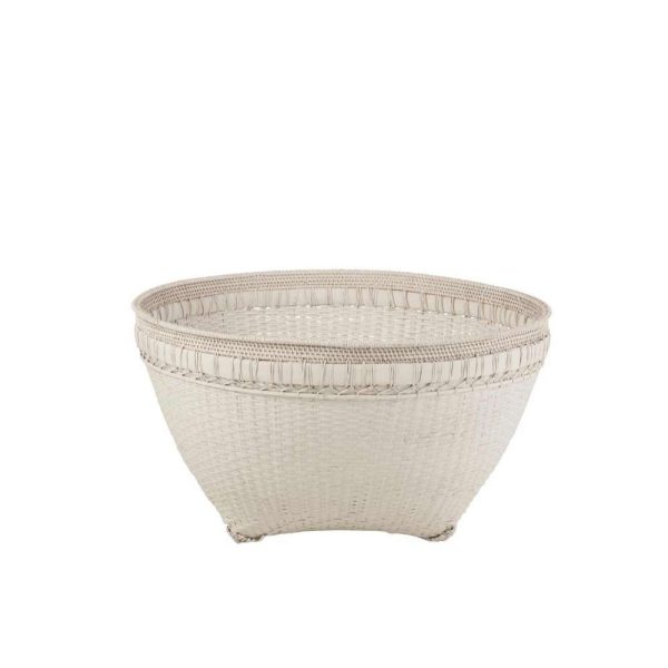 BASKET EXTRA LARGE ROUND RATTAN WHITE