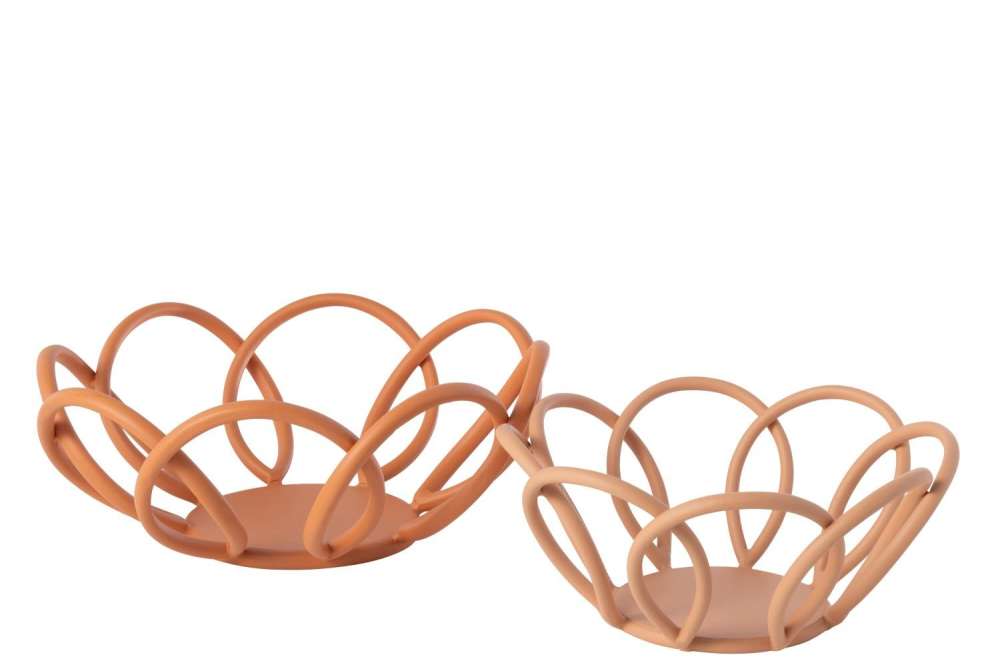 SET OF 2 TRAY KOLI IRON NATURAL/BROWN