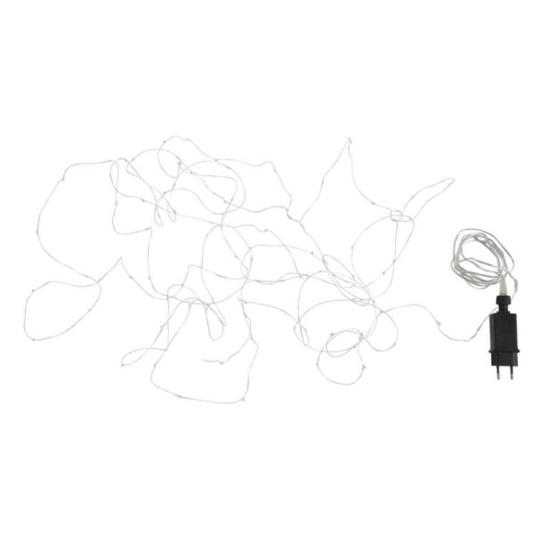 CHRISTMAS LIGHTS WIRE 9M SILVER 90LED WARM WHITE