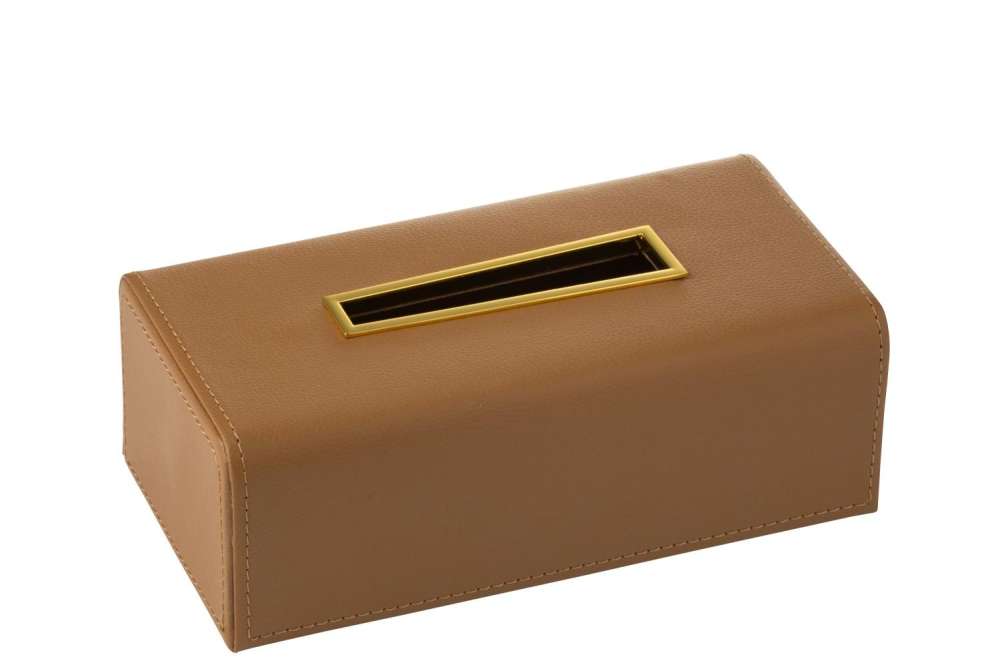 TISSUE BOX PU CAMEL