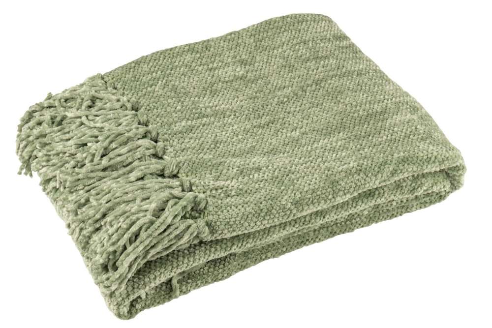 BLANKET CHENILLE POLYESTER MOSS GREEN