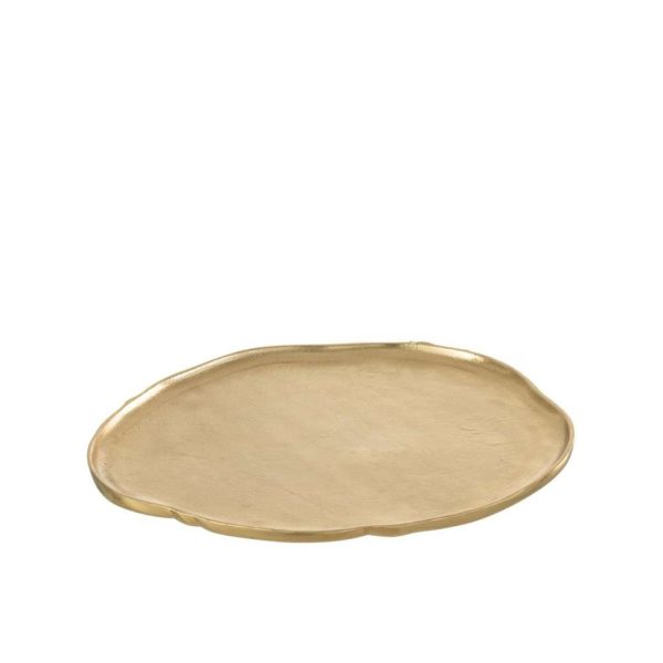 TRAY ROUND ALUMINIUM GOLD MEDIUM