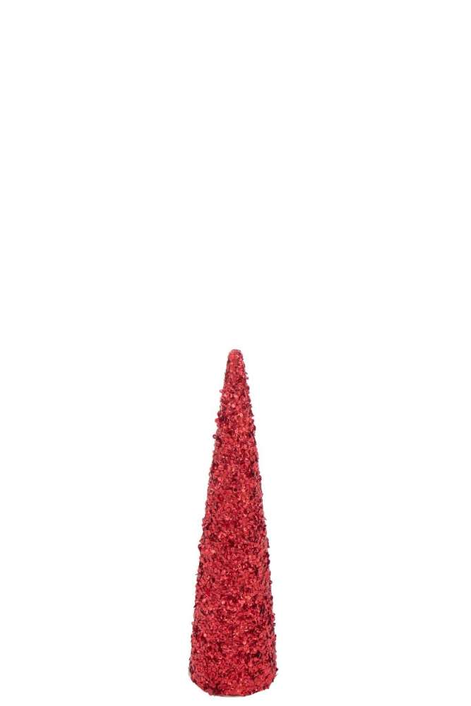 CONE SEQUINS FOAM CHRISTMAS RED MEDIUM
