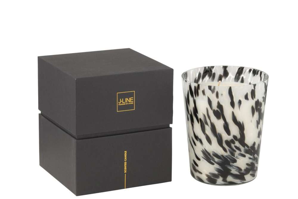 SCENTED CANDLE NOA BLACK/WHITE MEDIUM-68 HOURS