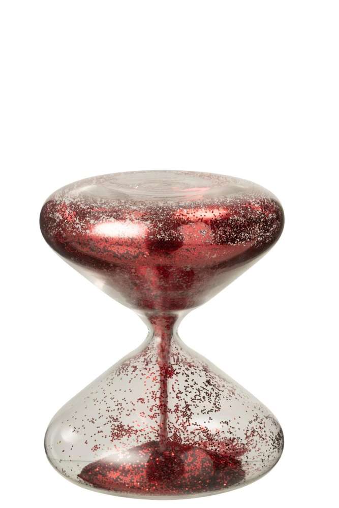 HOURGLASS GLITTERS GLASS RED