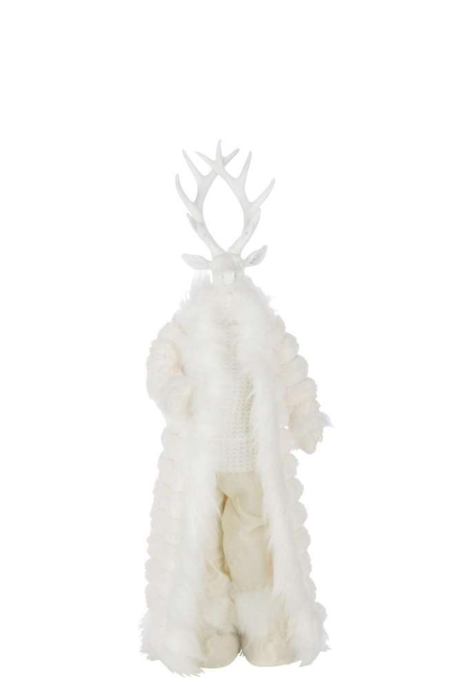 DEER STANDING COAT POLYESTER WHITE SMALL