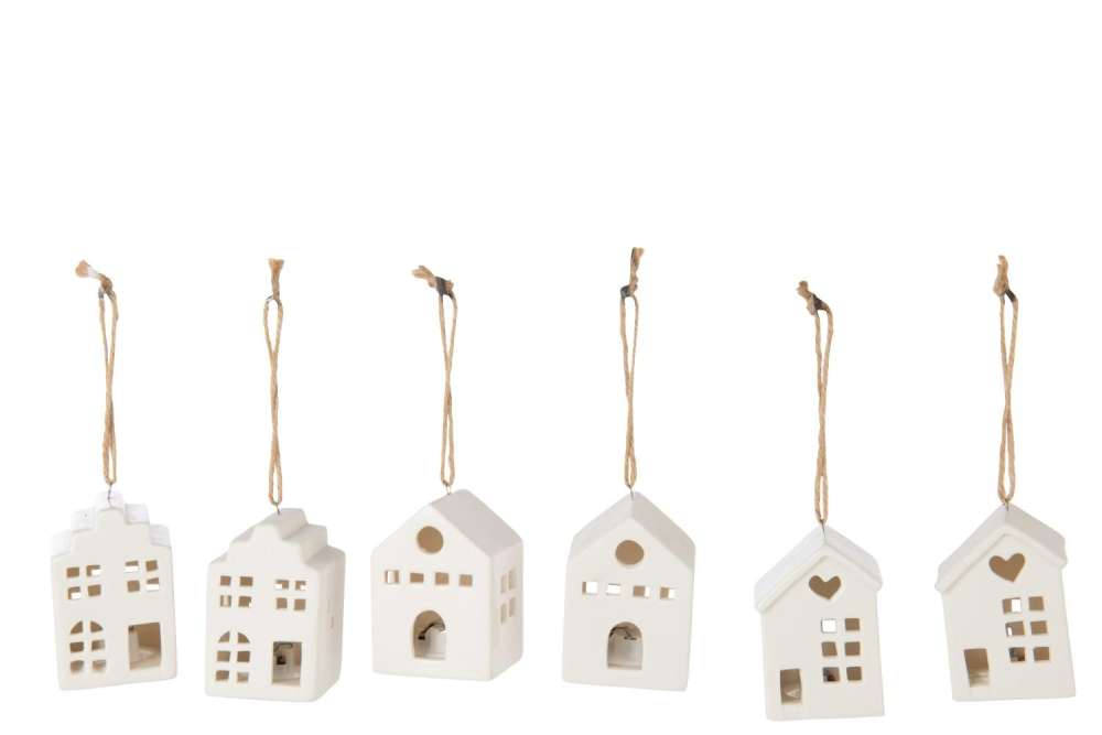 HANGER LED HOUSE CLAY WHITE ASSORTMENT OF 6