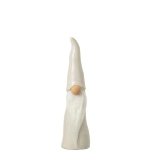 GNOME POINTY HAT PORCELAIN LIGHT GREY SMALL