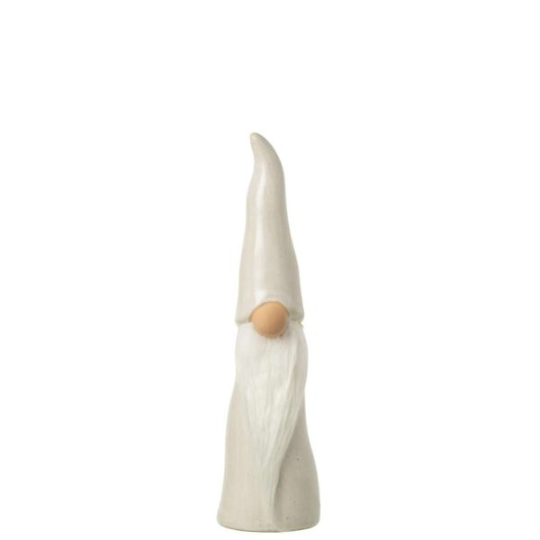 GNOME POINTY HAT PORCELAIN LIGHT GREY SMALL