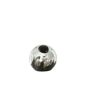 PAPERWEIGHT MAGIC GLASS GOLD/BLACK SMALL