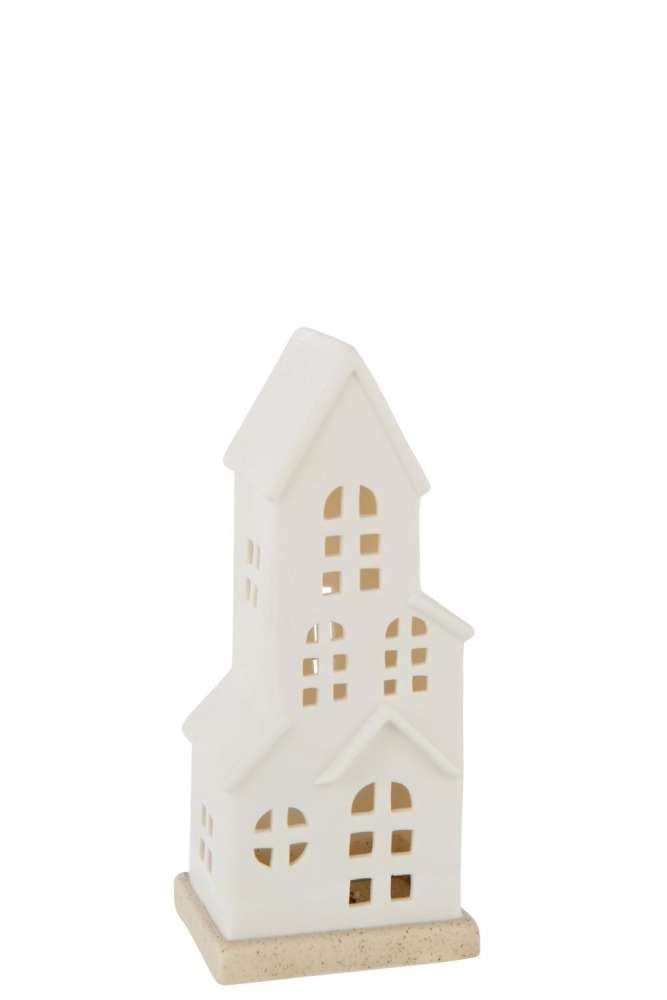 HOUSE LED 4 WINDOWS CLAY WHITE