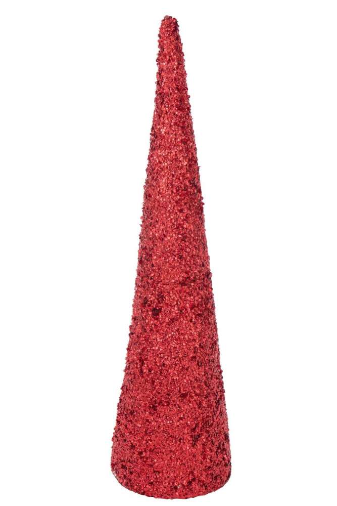 CONE SEQUINS FOAM CHRISTMAS RED LARGE