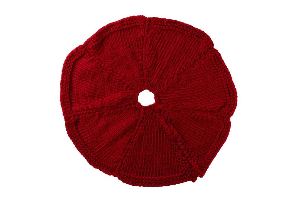 CHRISTMAS TREE SKIRT KNITTED POLYESTER CHRISTMAS RED