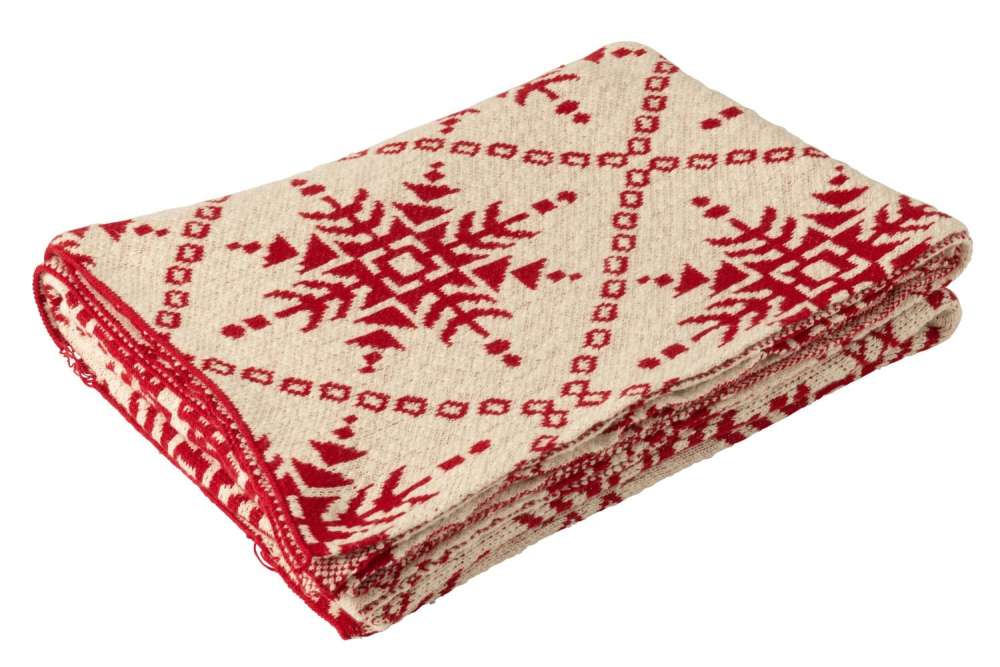BLANKET SNOWFLAKES COTTON WHITE/WHITE