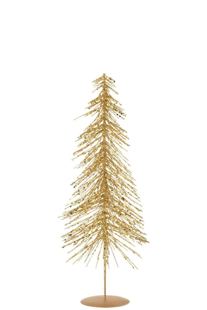 CHRISTMAS TREE GLITTERS PLASTIC GOLD COLORED MEDIUM