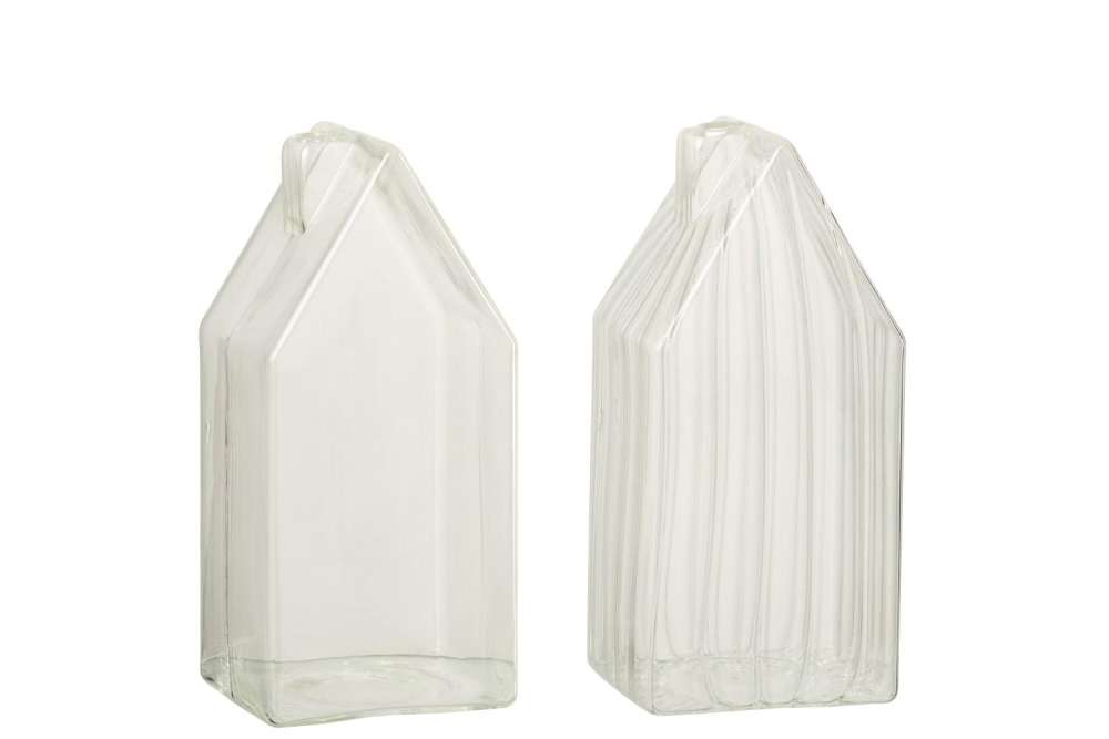 HOUSE PLAIN/STRIPED GLASS TRANSPARENT LARGE ASSORTMENT OF 2